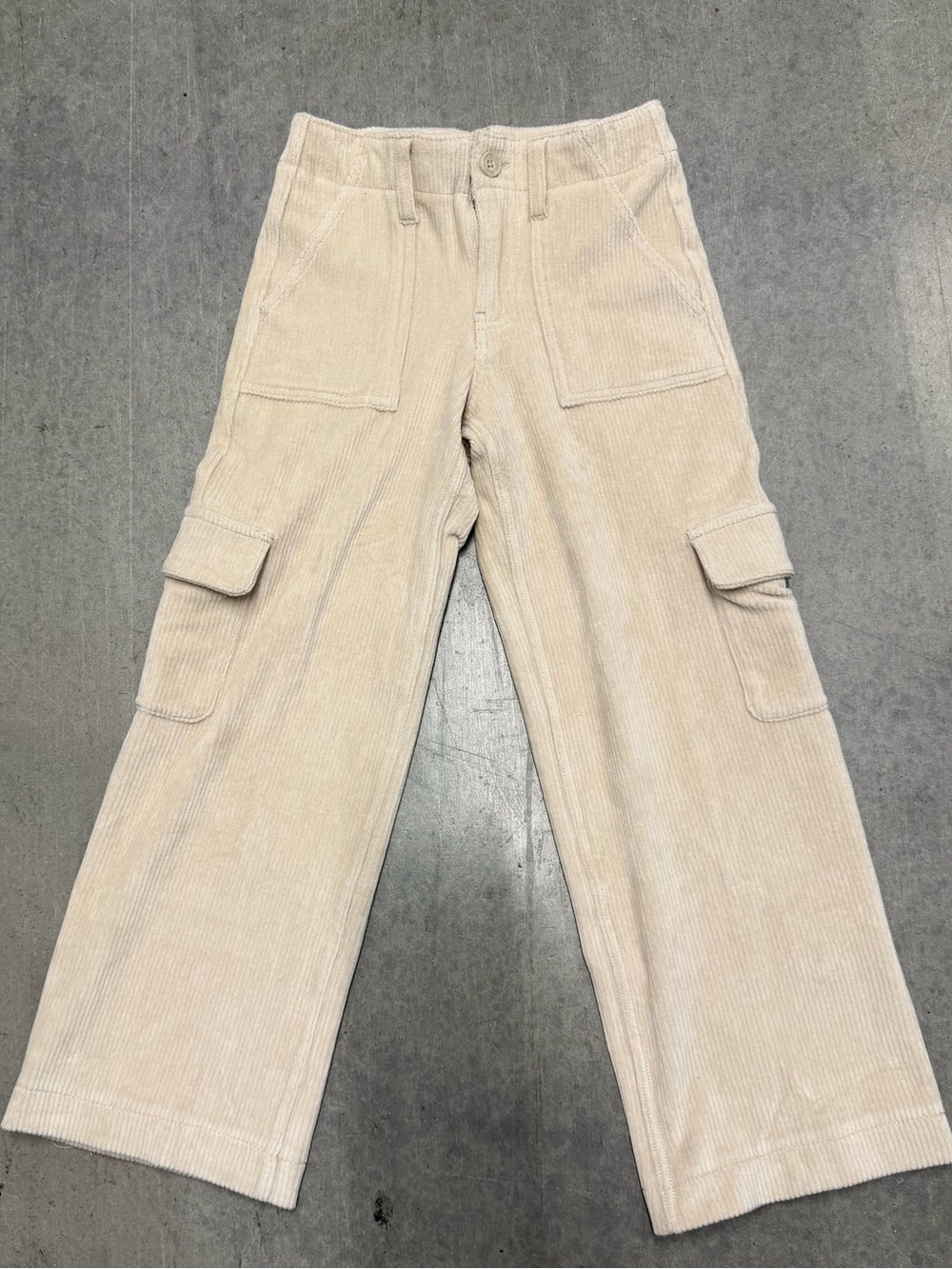 abercrombie kids Cream Corduroy Cargo Pants